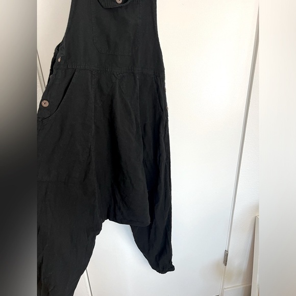 Harem Style Black Cotton Overalls S/M - Picture 3 of 6
